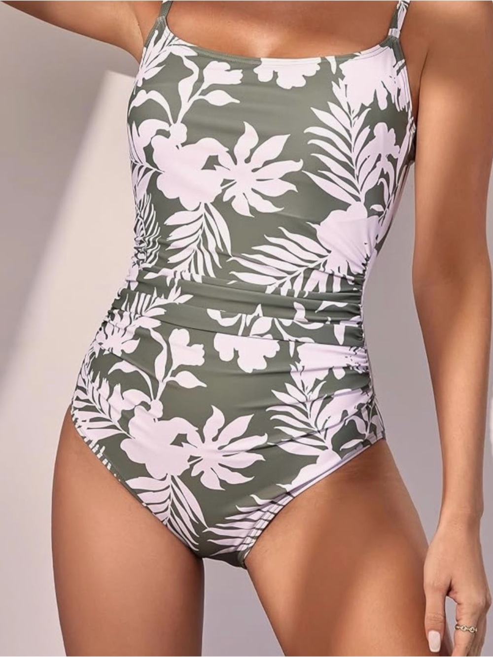 Eomenie Women's One Piece Swimsuits Tummy Control Ruched Bathing Suit 1 Piece M